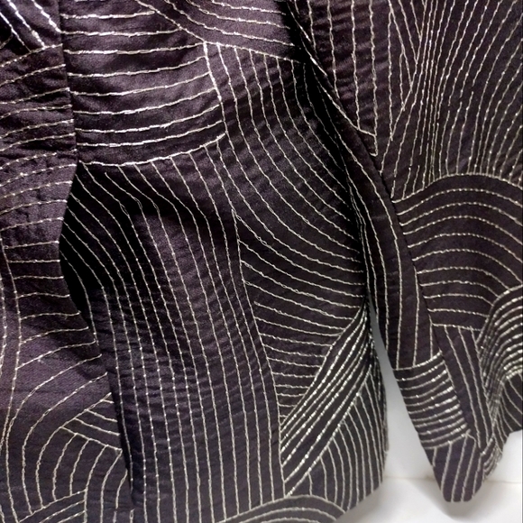 CHICO'S BROWN GOLD EMBROIDERED JACKET/COAT SIZE 2 (XL),POCKETS, SATIN LINING,NEW - Picture 4 of 6